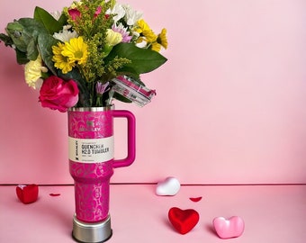 "Gravierte Anti-Valentinstag Stanley Quencher Tumbler, Conversation Hearts Wrap, 30oz 40oz