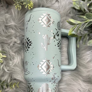 Western Engraved 40oz Simple Modern Trek Tumbler, Western Floral, 40oz Tumbler with Handle, Engraved Simple Modern Tumbler, Engraved Tumbler