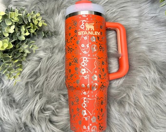 Engraved Retro Ghost Stanley Quencher Tumbler, 40 oz