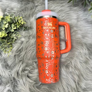 Gobelet Stanley Quencher H2.0 40 oz avec gravure fantôme rétro, 40 oz, emballage complet fantôme, gobelet Stanley, trempette aventure