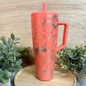 Hibiscus Engraved 40oz Brumate Era Tumbler, Hibiscus Engraved Era, 40oz Tumbler with Handle, Engraved Brumate Era Tumbler, Christmas Gift