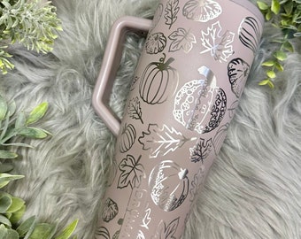 Engraved Brumate Era Tumbler, Fall Leaves and Pumpkins, 40oz