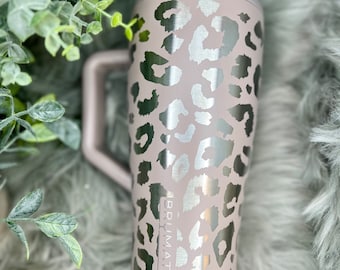 Leopard Print Engraved Brumate Era Tumbler, 40oz Tumbler with Handle