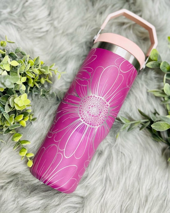 Daisy Engraved Stanley Iceflow Tumbler, 30oz Spillproof Water