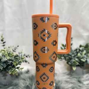 Aztec Engraved 40oz Simple Modern Trek Tumbler, Aztec Diamonds, 40oz Tumbler with Handle, Engraved Simple Modern Tumbler, Engraved Tumbler