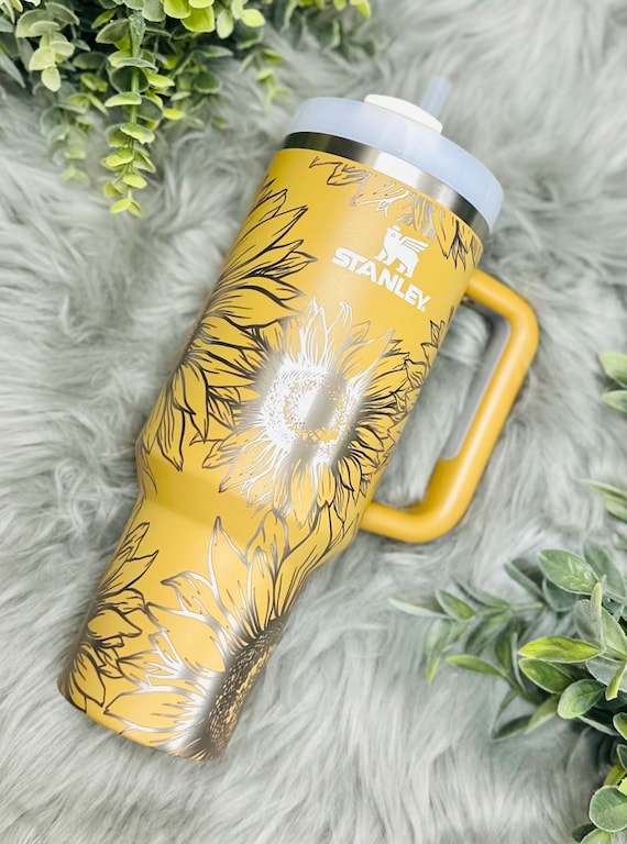 Sunflower Engraved Stanley Quencher, Adventure Tumbler (30 or 40 Oz) - Etsy