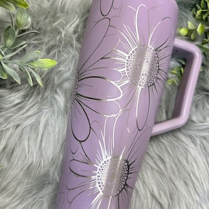 Floral Engraved 40oz Brumate Era Tumbler, Floral Engraved Era, 40oz Tumbler with Handle, Engraved Tumbler, Custom Brumate Era