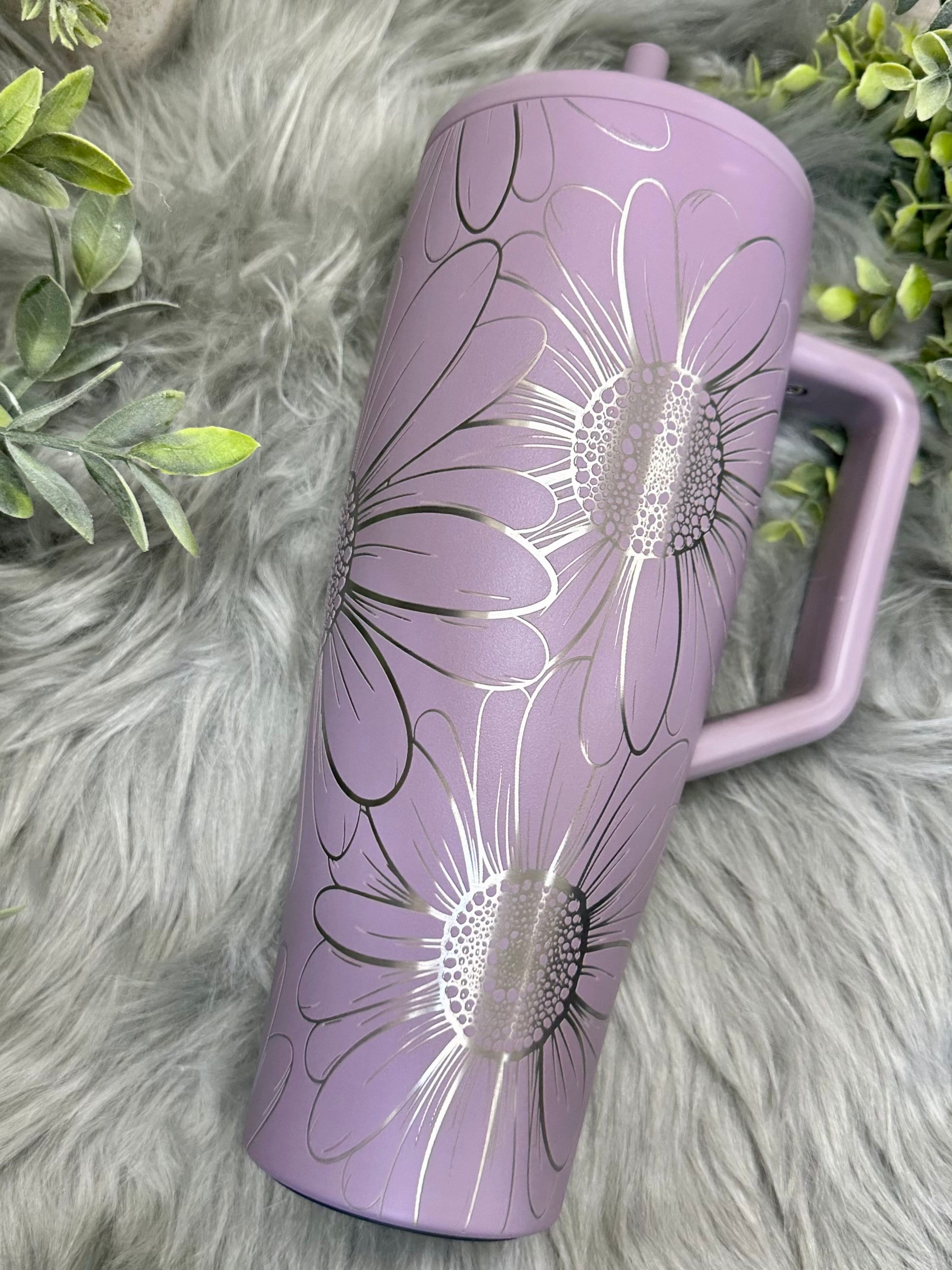 Floral Engraved 40oz Brumate Era Tumbler, Floral Engraved Era, 40oz Tumbler  With Handle, Engraved Tumbler, Custom Brumate Era 