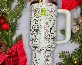 Gegraveerde notenkraker Stanley-beker, avonturenquencher, volledig omslagontwerp (30/40 oz)