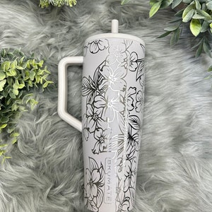 Dogwood Flower Engraved 40oz Brumate Era Tumbler, Dogwood Engraved Era, 40oz Tumbler with Handle, Engraved Brumate Era Tumbler