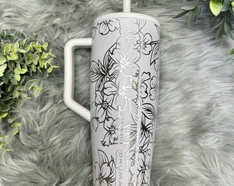 Dogwood Flower Engraved 40oz Brumate Era Tumbler, Dogwood Engraved Era, 40oz Tumbler with Handle, Engraved Brumate Era Tumbler