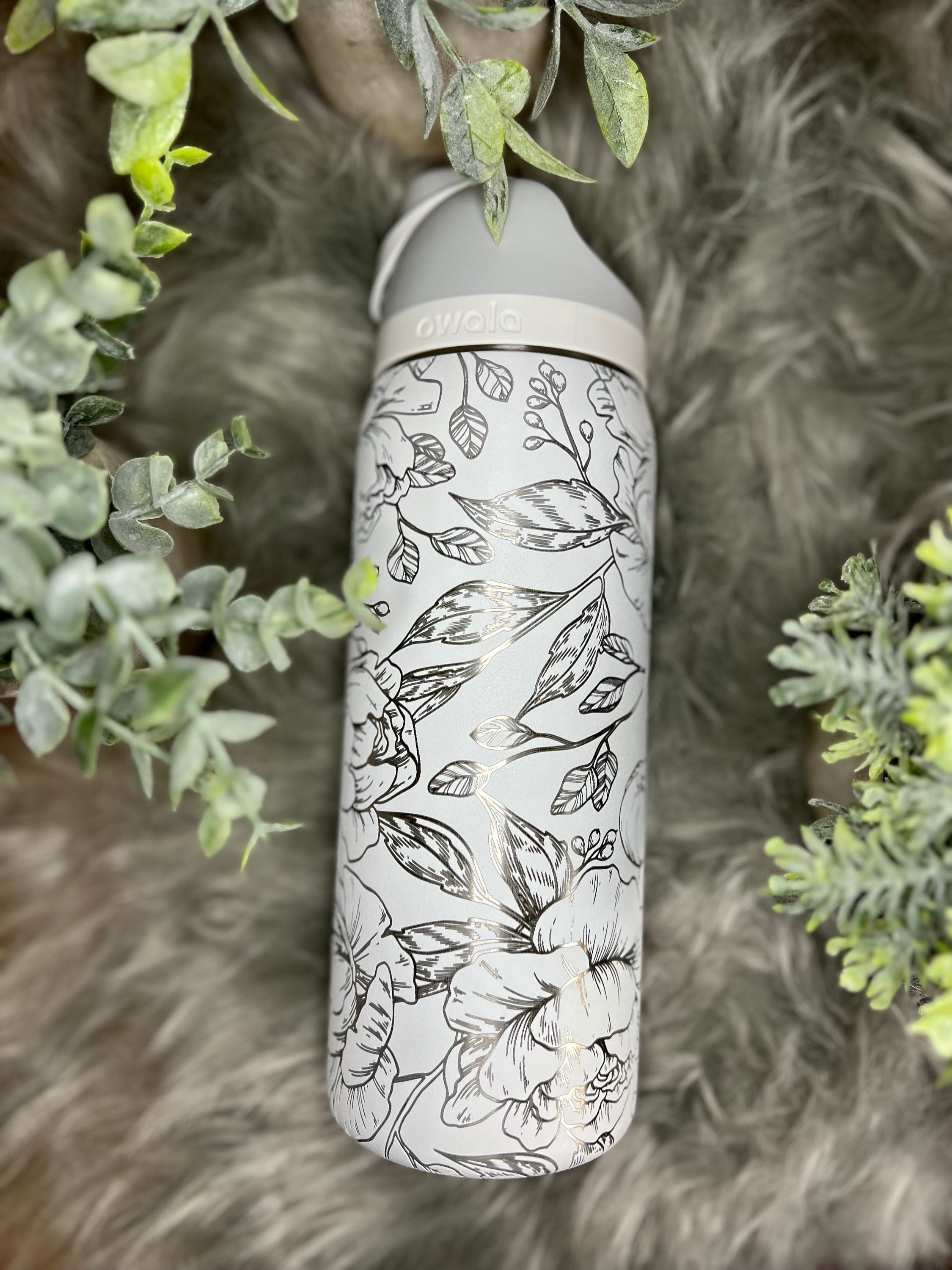 Bloom Where Planted FULL WRAP Owala Freesip Personalized Water Bottle Laser  Engraved Floral Flowers Name Custom 