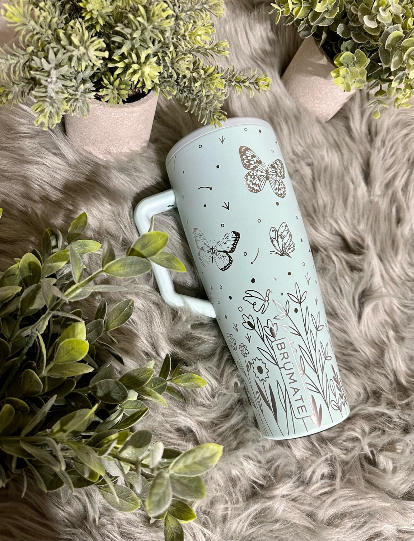 Floral Engraved 40oz Brumate Era Tumbler, Floral Engraved Era