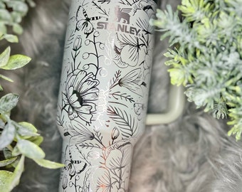 Vaso Stanley con grabado de mariposas, 30 o 40 oz