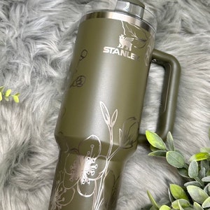 Engraved Stanley Tumbler Travel Quencher H2.0 Tumbler Cherry 