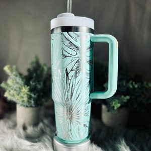 Ocean Themed Engraved Stanley Dupe 30 Oz Tumbler, Underwater Full Wrap,  Quencher Dupe, 40oz Tumbler With Handle 