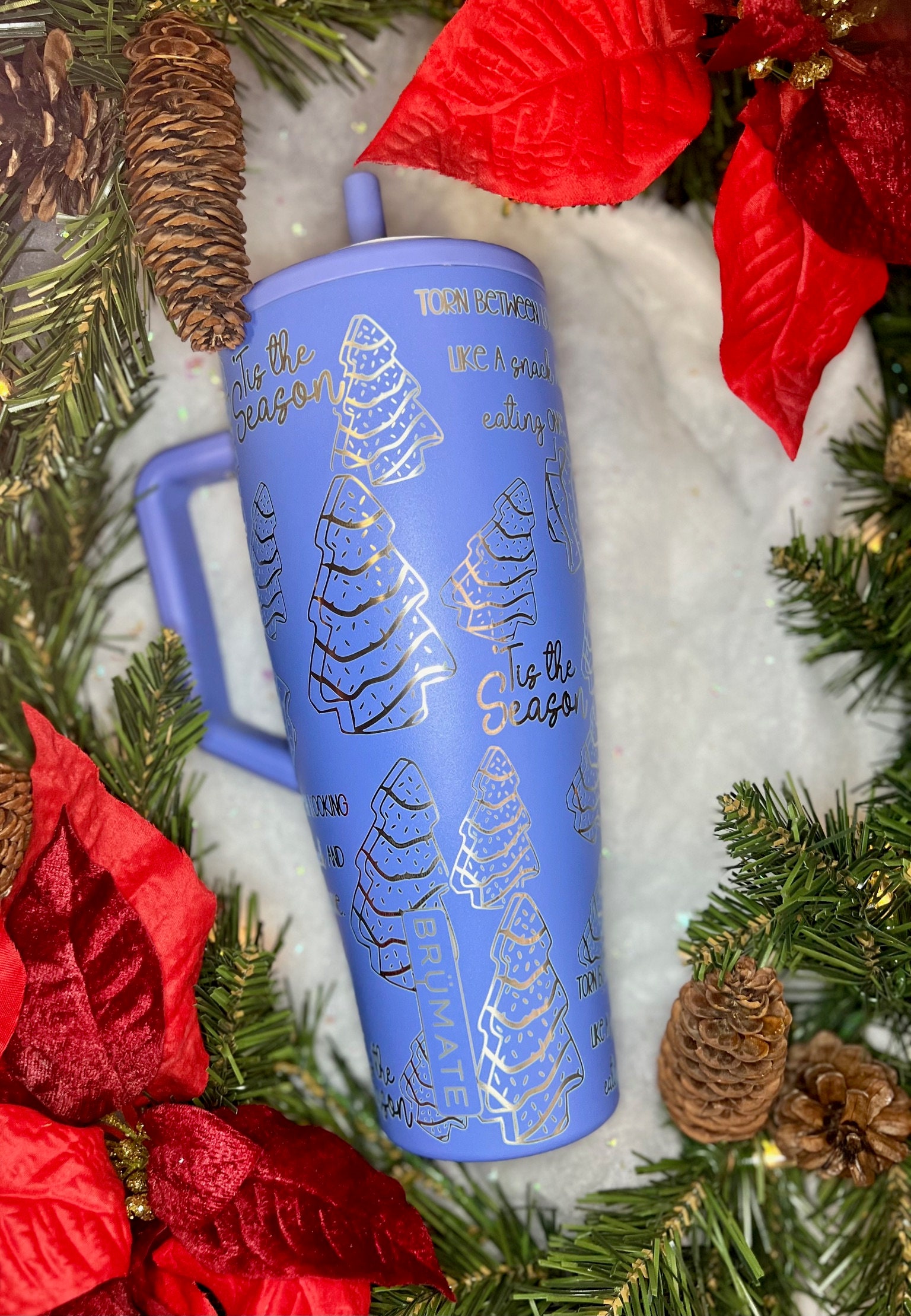 Tis' the Season Engraved 40oz Brumate Era Tumbler, Engraved Era, 40oz Tumbler With Handle, Engraved Tumbler, Custom Brumate Era 