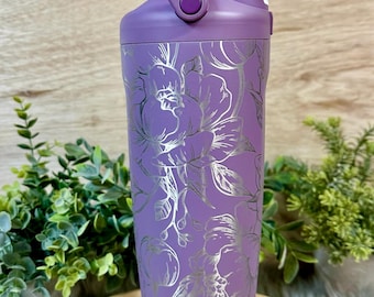 Peony Engraved Owala FreeSip Sway Tumbler, Owala Water Bottle, Custom Owala, Owala 40oz Owala 30oz