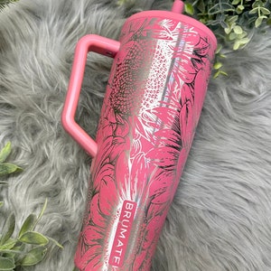 Nouveau gobelet gravé tournesol ère brumate, ère tournesol gravé, verre 40 oz avec anse, gobelet gravé ère brumate, gobelet gravé