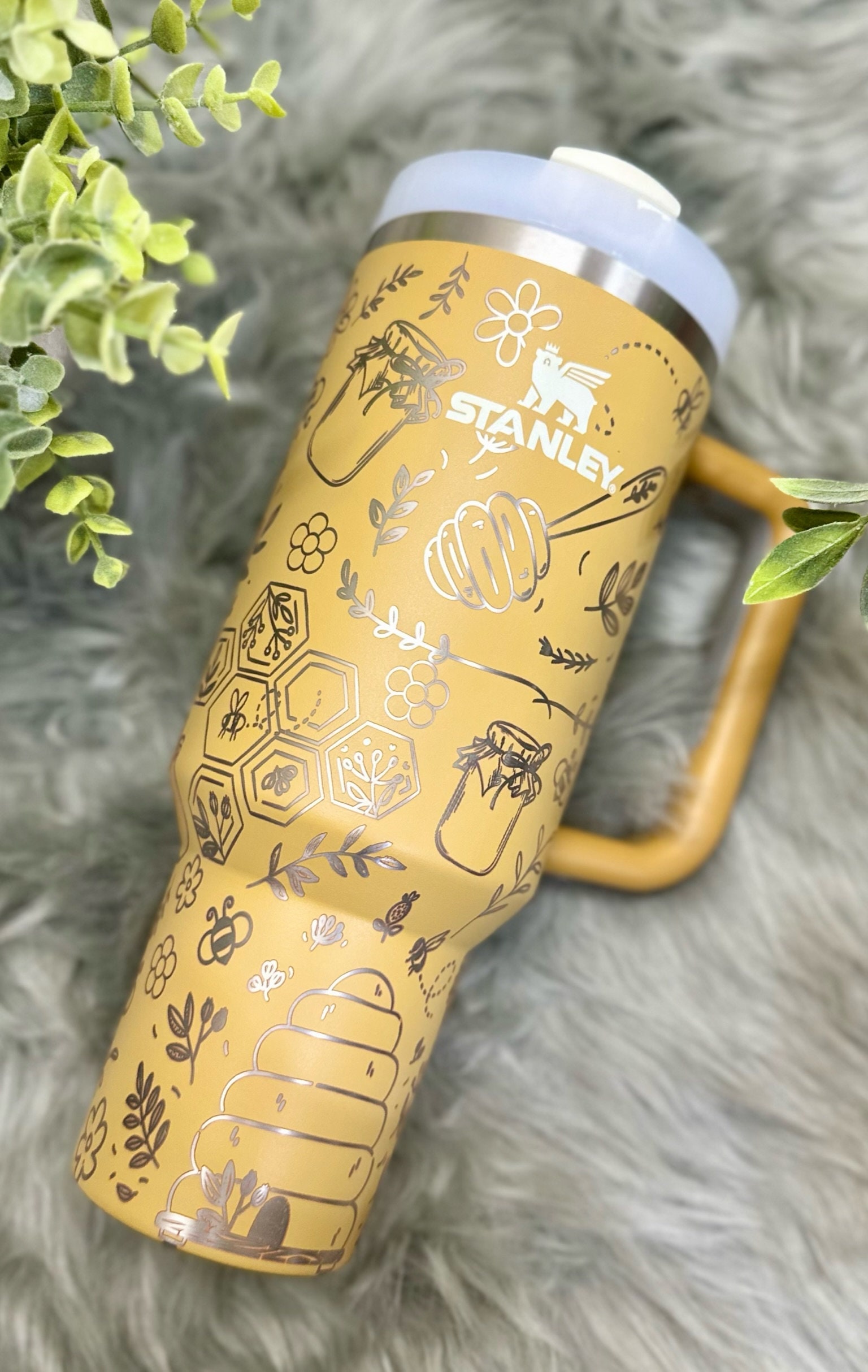 40oz Engraved Bee Keeper, Honey, Floral, Tumbler With Handle, Stanley –  ChiqueCreations