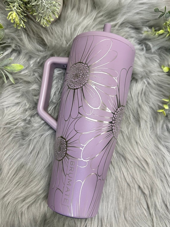 Floral Engraved 40oz Brumate Era Tumbler, Floral Engraved Era