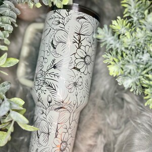 Engraved Butterfly Garden Stanley Tumbler, 30 or 40 oz image 2