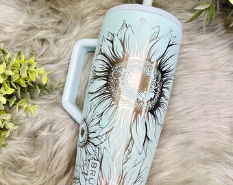 Sunflower Engraved Brumate Era Tumbler, Sunflower Engraved Era, 40oz Tumbler with Handle, Engraved Brumate Era Tumbler, Engraved Tumbler,