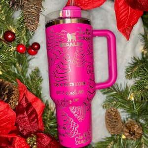 Tis&#39; The Season Engraved Stanley Quencher H2.0 Flowstate Tumbler 30 oz 40 oz, Tis&#39; The Season Full Wrap, Stanley Tumbler, Adventure Quencher