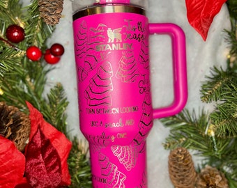 Stanley Quencher grabado, "Tis' The Season", 30 oz y 40 oz, diseño envolvente