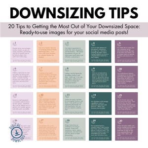 20 consejos para aprovechar al máximo su espacio reducido, Reducción de tamaño, Organización, Plantillas, Publicación de Instagram, Historias de Instagram, Facebook