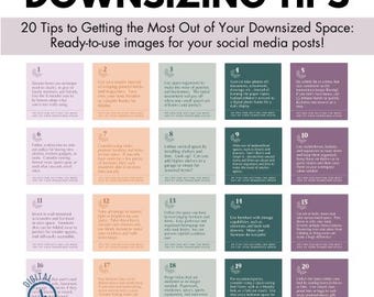 20 consejos para aprovechar al máximo su espacio reducido, Reducción de tamaño, Organización, Plantillas, Publicación de Instagram, Historias de Instagram, Facebook