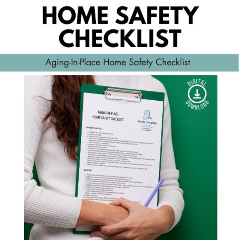 Aging in Place Home Safety Checklist, Real Estate, Downsizing, Booklet ...