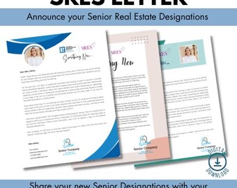 Carta a un agente inmobiliario sénior - Anuncio de SRES, Bienes raíces, Reducción de personal, Folleto, Folleto para personas mayores, SRES