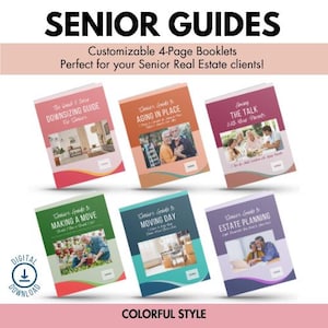 Kompletna seria poradników dla seniorów – styl kolorowy, seniorzy, starzenie się, nieruchomości, zmniejszanie powierzchni biurowej, broszura, broszura dla seniorów, SRES, nieruchomości dla seniorów