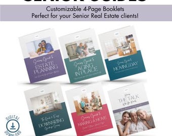 Bienes raíces para personas mayores, Guías completas para personas mayores - Estilo moderno, Personas mayores, Envejecimiento, Bienes raíces, Reducción de tamaño, Folleto, Folleto para personas mayores, SRES