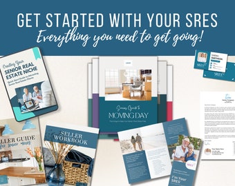 Seniors Real Estate Professional Bundle, Real Estate Marketing Material, Digital Canva Template, Seller Guide, Downsizing Materials, SRES