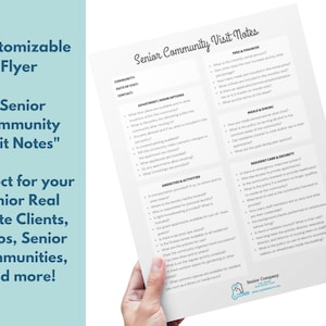 Senior Community Tour Guide, Real Estate, Downsizing, Booklet, Senior Booklet, SRES