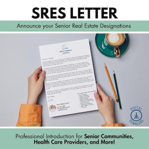 List wprowadzający dla starszego agenta nieruchomości na potrzeby sieci kontaktów dla seniorów – nieruchomości, zmniejszanie zatrudnienia, broszura, broszura dla seniorów, SRES