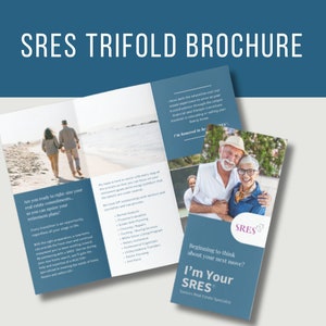 Brochura SRES, Brochura de introdução ao agente imobiliário sênior, Imóveis, Redução de pessoal, Livreto, Brochura sênior, SRES