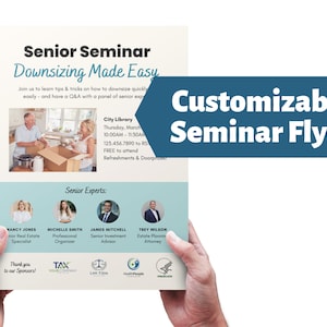 Flyer senior vastgoedseminar, onroerend goed, inkrimping, boekje, senioren, SRES, seminar, flyer