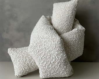 White Boucle Knot Pillow