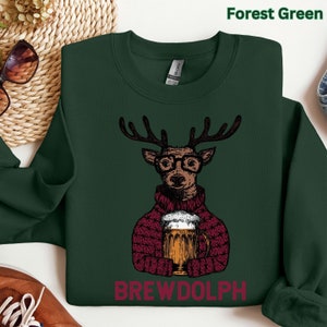 Brewdolph beer sweatshirt, funny christmas sweater, mens christmas shirt, christmas beer sweatshirt, reindeer sweatshirt, ugly sweater