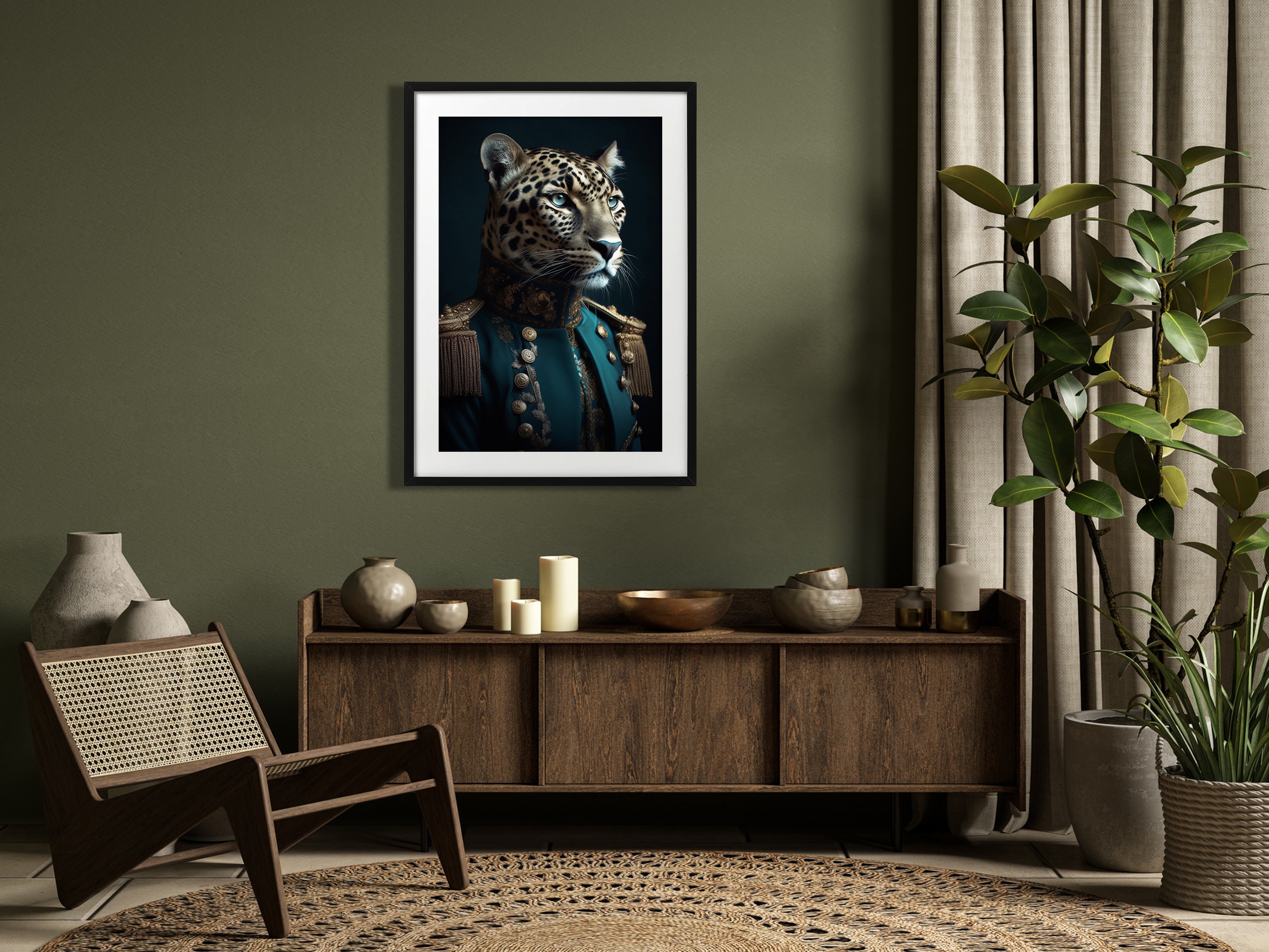 Vintage Leopard Portrait Print, Renaissance Painting, Antique Art ...