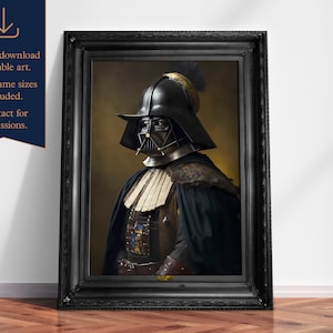 Darth Vader Vintage Portrait, Renaissance style, Star Wars, Jedi, Digital Art Print, Digital Wall Art, Digital Download