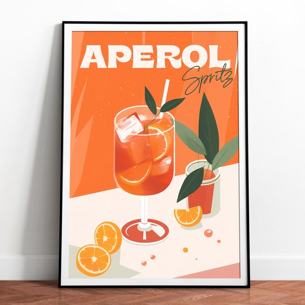 Vintage, Aperol Spritz, Art Print, Cocktail Gift, Bar Decor, Retro Wall Art, Housewarming, Instant Digital Download Printable