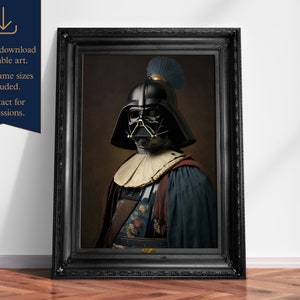 Darth Vader Vintage Portrait, Renaissance style, Star Wars, Jedi, Digital Art Print, Digital Wall Art, Digital Download