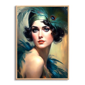 Roaring 20s Flapper Girl Print | Art Deco Wall Art | Gatsby Vintage Poster | Jazz Age Digital Download | Printable Home Decor