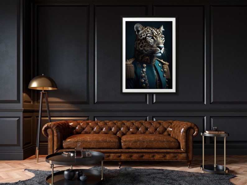 Vintage Leopard Portrait Print, Renaissance Painting, Antique Art ...