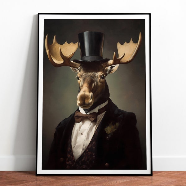 Vintage Gentleman Bear print, Bears in suits, Classical wildlife wall art, Quirky Posters, Animal head human body, Download, Printable 01