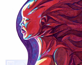 Red Profile, 4x6 print